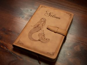 Libreta Diario personal de cuero marrón personalizada con Grabado