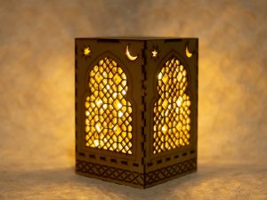 Lampara Árabe Maktub Led decoración de madera