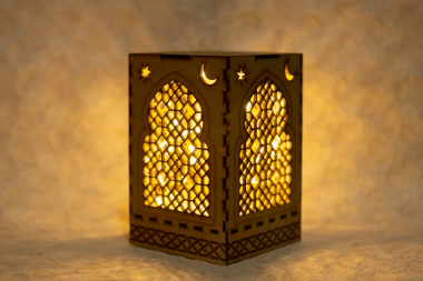 Lampara Árabe Maktub Led decoración de madera