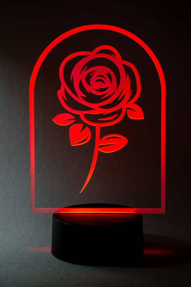 Rosa de Sant Jordi Lampara Led iluminación RGB