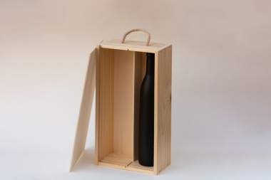 Caja de madera para 2 botella de vino grabado a medida