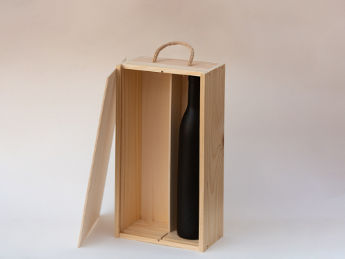 Caja de madera para 2 botella de vino grabado a medida