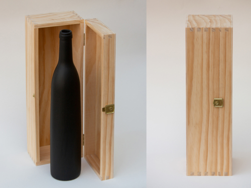 Caja estuche de madera botella de vino Grabada a medida