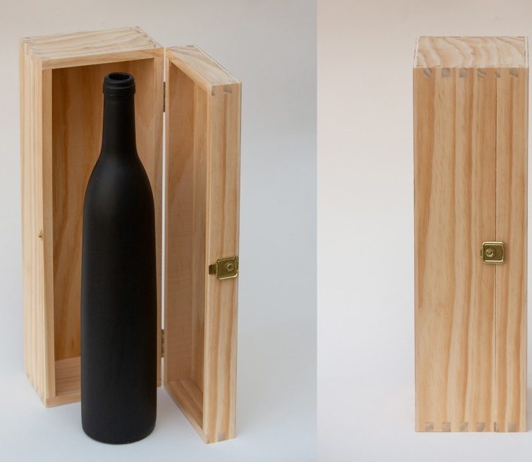 Caja estuche de madera para vino botellas personalizada con dedicatoria para bodas eventos