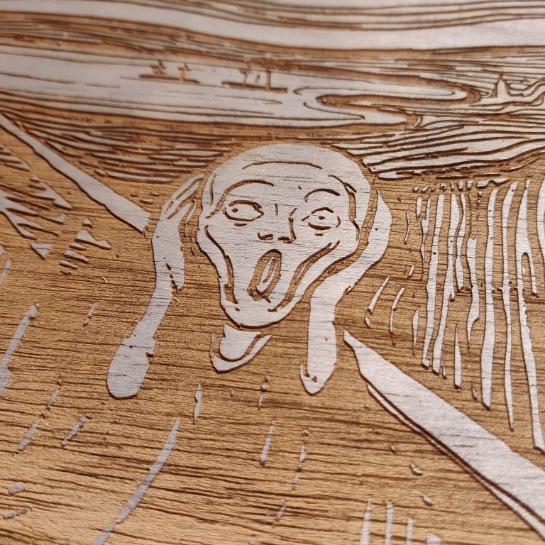 El Grito de Munch - Cuadro grabado en madera