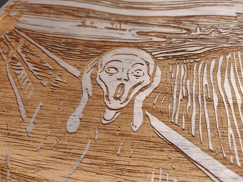 El grito de Munch – Cuadro en madera grabado