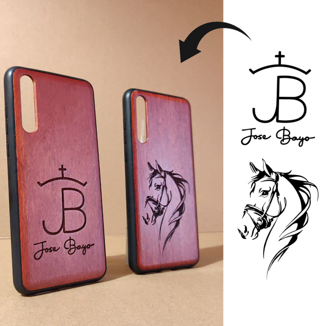 Funda madera smarthphone xiomi red mi note 8 9 pro personalizada grabado laser