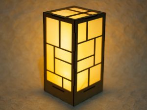 Lampara Led decoración Japonesa minimal Madera