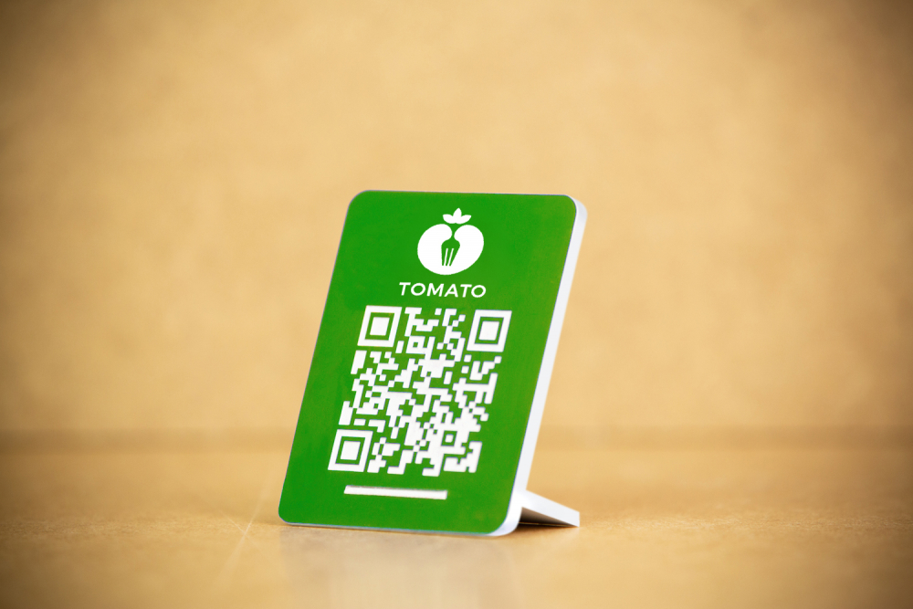 Placa adhesiva para mesas con QR de Carta digital restaurantes en colores