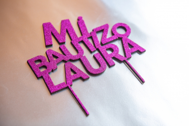 Toppers de tarta infantiles personalizados Cumpleaños Bautizo – Goma purpurina